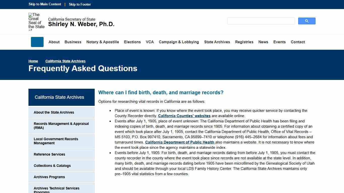 Frequently Asked Questions :: California Secretary of State